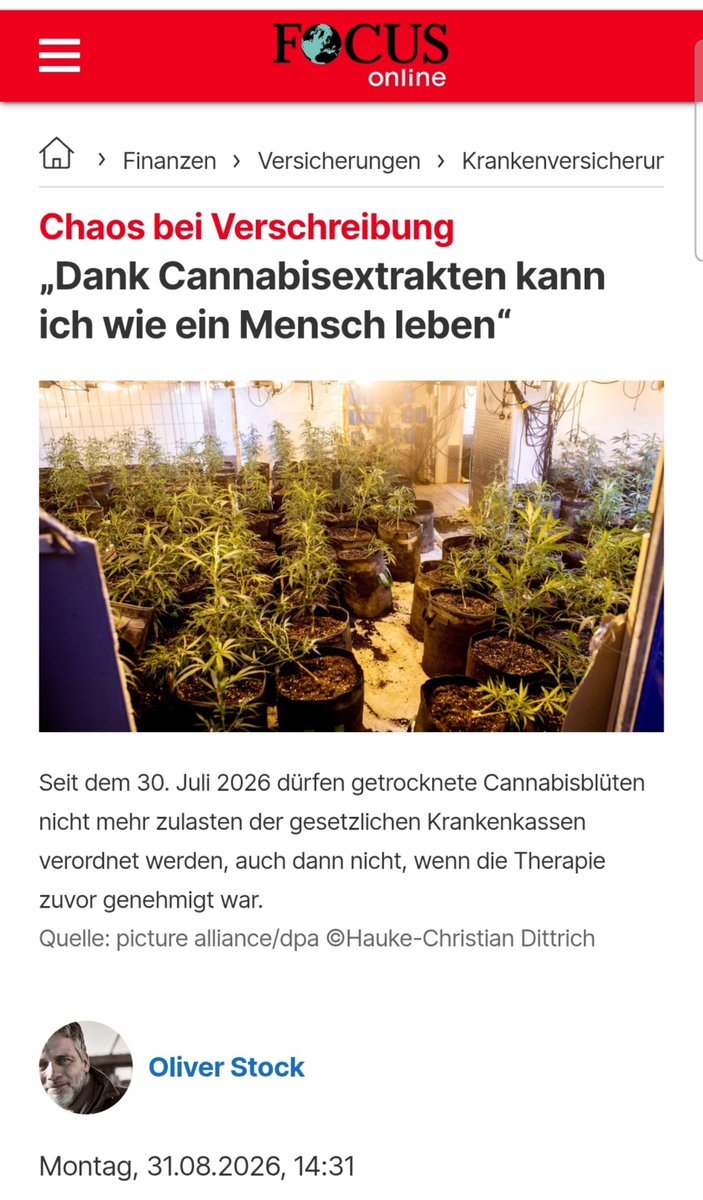 sloetree's tweet photo. "[Palliativmediziner] Gottschling beobachtet zudem, dass selbst erfahrene Kollegen Cannabispatienten inzwischen weiterüberweisen, weil ihnen Rechtslage, Bürokratie und Regressrisiko zu unsicher geworden sind. „So ein Durcheinander habe ich noch nie erlebt.“"

#Warkenchaos https://t.co/IRDNtXHqsj