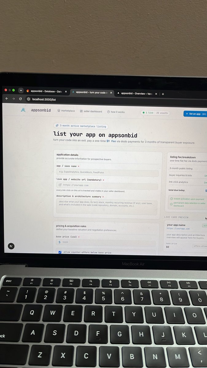 JatinChanchlan's tweet photo. along side small, flat app listing fees we had a flat $2 bidding fees as well.

But then I had a conversation about this and then I felt I should make bidding completely free on the platform.

Currently testing the changes. Will update.

#BuildInPublic https://t.co/9cW5WsEpd2