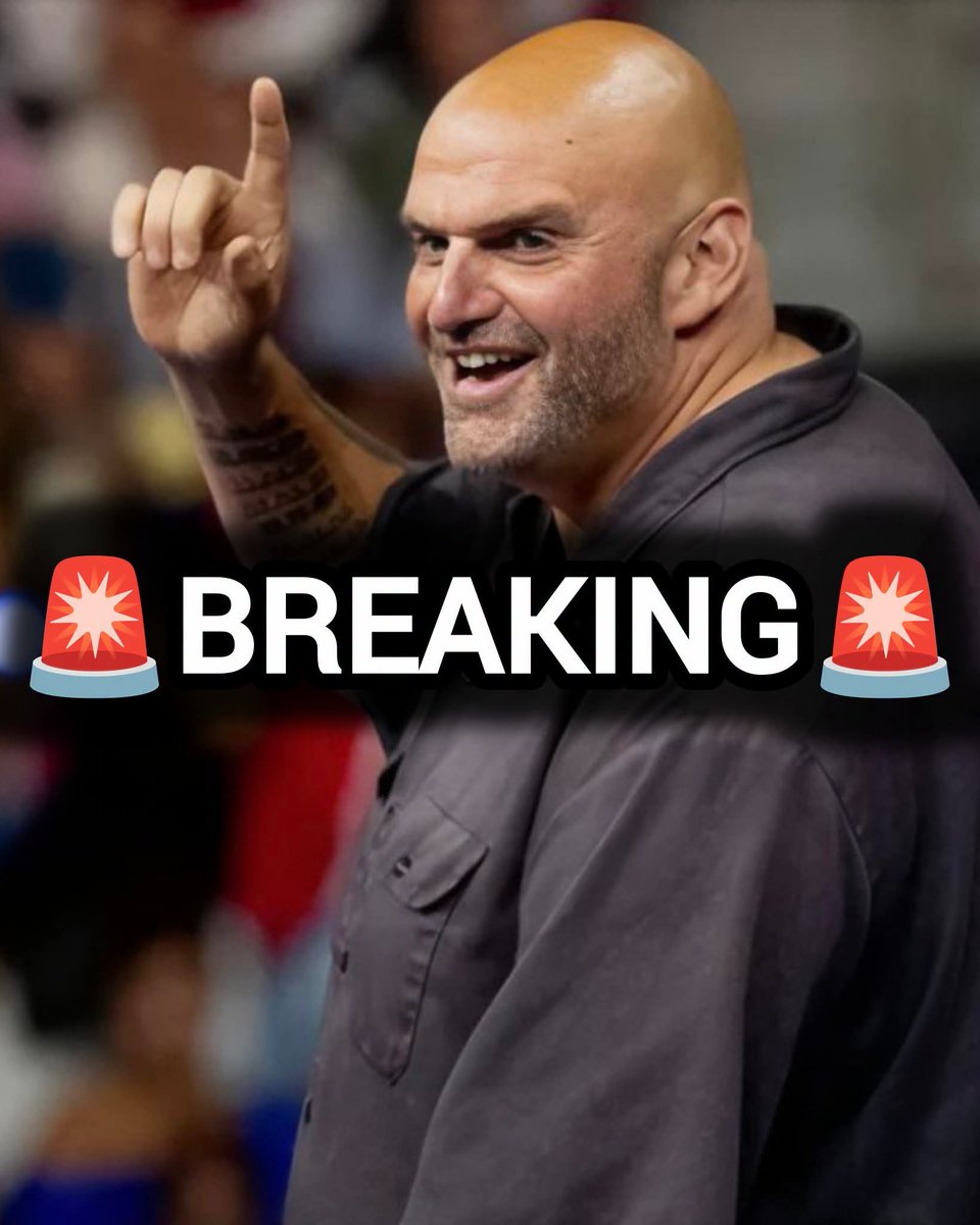 DavidJHarrisJr's tweet photo. 🚨BREAKING: Sen. John Fetterman (D-PA) reveals President Trump checked in on Fetterman's dad during his heart complication, saying how GREAT Trump is at a personal level:

"[Trump] also even checked in on my dad — my dad's having a real difficult situation about his heart. He absolutely checked in on that."

"On a personal level, I've been MORE than happy."

"I had dinner with the guy [at] Mar-a-Lago, and I took a lot of SH*T for that. And why?! I don't understand!"

"He's very engaging and very, again, undeniably, he has that kind of strong political kinds of skills and personality."

"There are things that I'll disagree with the president on, but on a personal level, it's been more than happy."