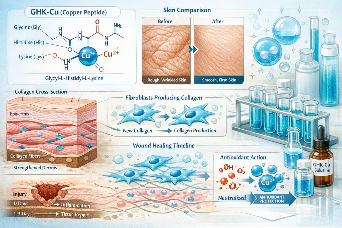 Stacytreadaway2's tweet photo. 𧬠GHK-Cu: What Is This Copper Peptide Really Doing? #GHKCu #CopperPeptide #Peptides #PeptideScience #Biotechnology #Longevity https://t.co/S74W4tOg63