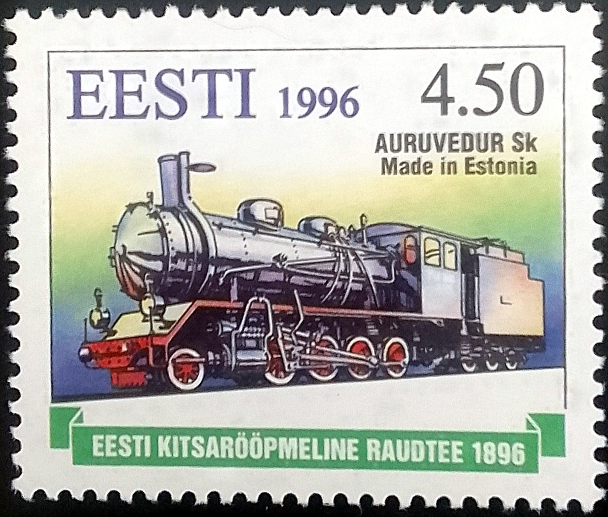 _Goblin's tweet photo. New addition - Estonia, issued 1996 was released to commemorate the centenary of the Estonian narrow-gauge railway (1896–1996), it is part of a series of historic locomotives that operated on the country's local rail networks. #stamps #philately #stampcollecting #railway #trains https://t.co/0amw2Yevwb