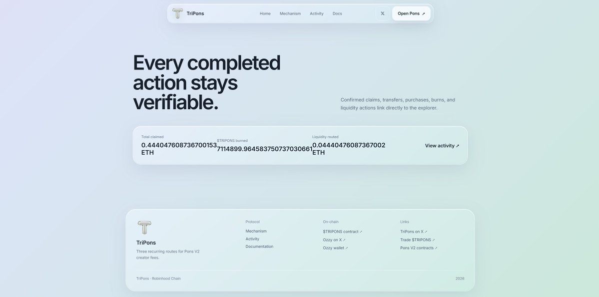 TriPonsRH's tweet photo. While we are routing a new part of the creator rewards into @PonsIndex, we did few changes on the engine.

It now runs every 15 minutes instead of 5, this will allow a better accumulation of rewards.

So far, 5 batches were made, and all the actions are verifiable on chain.

https://t.co/nFctdOWboQ
