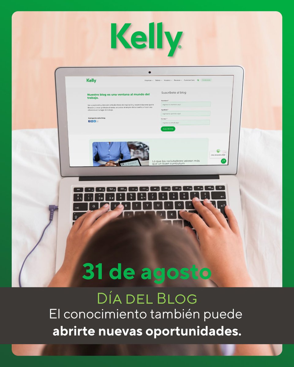KellyServicesMX's tweet photo. 📝 En el #DíaDelBlog te invitamos a conocer el blog de candidatos de Kelly: un espacio con consejos y recursos para prepararte, crecer y tomar mejores decisiones en tu camino laboral.
👉 https://t.co/I8nmAbv0Mu
#KellyMéxico #TalentoQueImpulsa #Empleo https://t.co/pjz4Ql4hW3