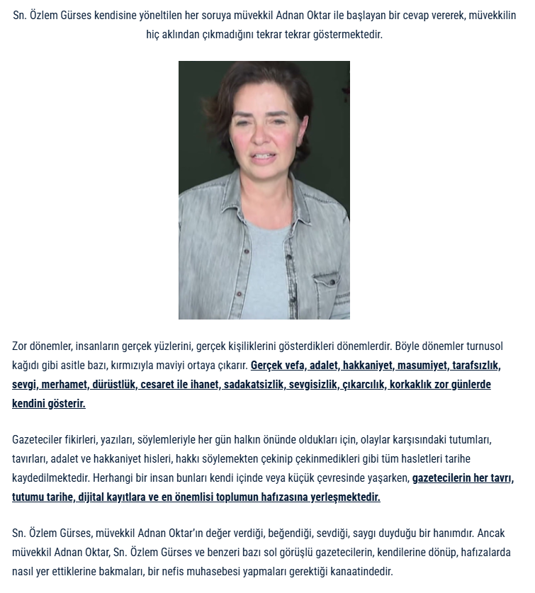 ErayYigit_'s tweet photo. @OzlemGurses @szctelevizyonu Sn. Özlem Gürses’e Müvekkil Adnan Oktar’dan Tekziptir

“DÜŞENE BİR DE BEN VURAYIM Kİ KENDİMİ KURTARAYIM” MANTIĞI
HUKUKSUZLUKLARA VE ADALETSİZLİĞE OMUZ VERMEKTİR 
https://t.co/JuIZ25bc8x https://t.co/K9GLapOOqt