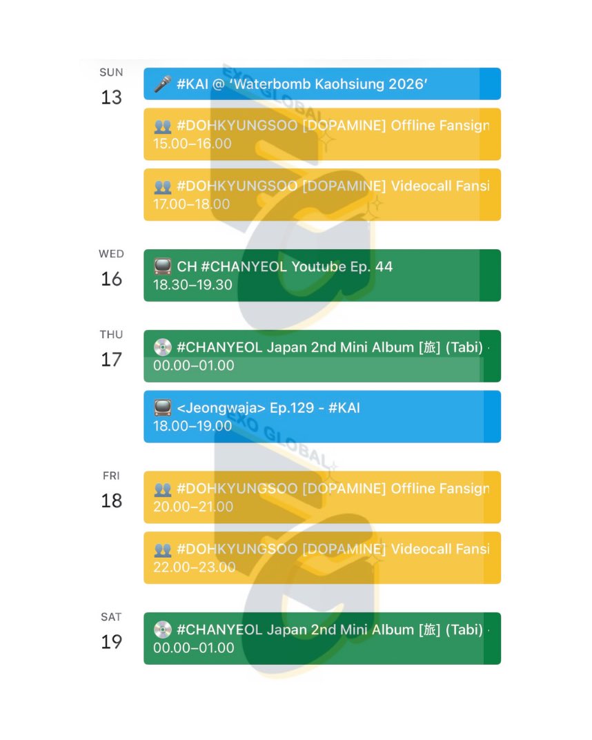 EXOGlobal's tweet photo. SCHEDULE 📆 | 260901 #EXO Schedule for September 2026 (2/2)

📝 New schedules will be added when announced officially 

🔔 Add it to your Google Calendar using the link ⬇️
🔗 https://t.co/c1MEFCfPhF

⚠️ It is recommended to use PC or desktop version to save the calendar to your account

#엑소 @weareoneEXO