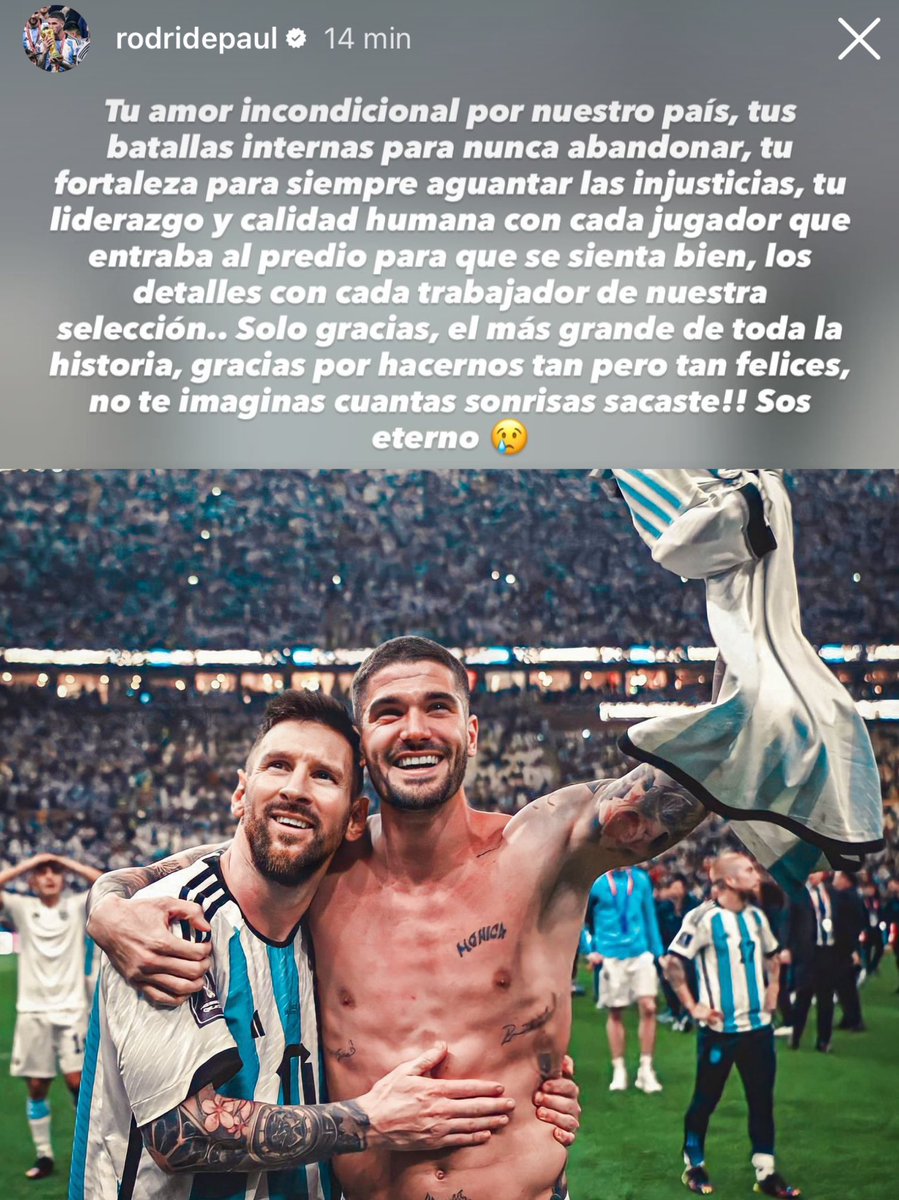 sudanalytics_'s tweet photo. Las palabras de Rodrigo De Paul. 💔🇦🇷 https://t.co/MpnAHf9nJx