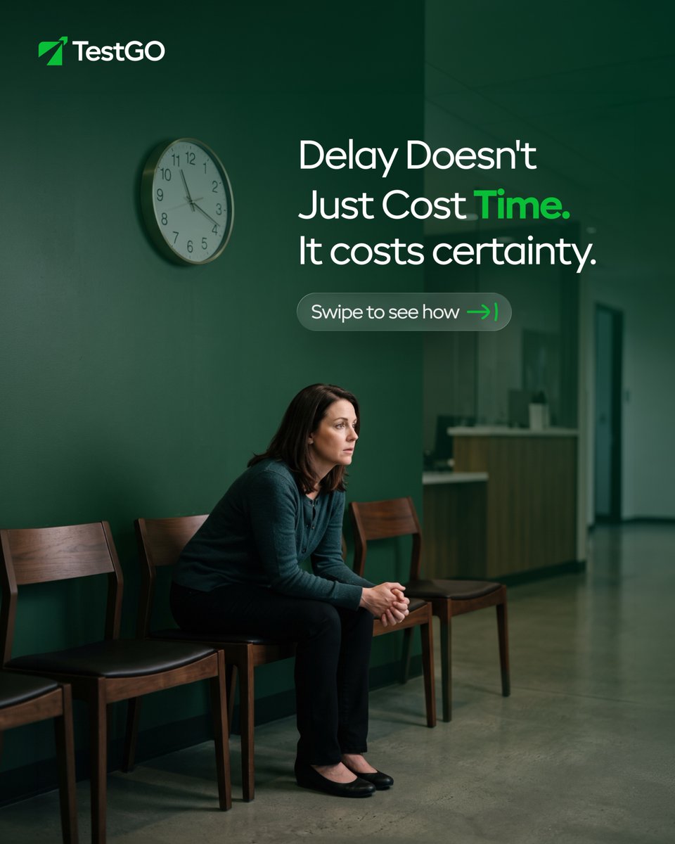 TestGo_Official's tweet photo. Delay doesn't just cost time. It costs certainty.

Every hour a result sits in limbo adds friction to decisions, to operations, to trust.

Smarter routing. Reliable turnaround. That's TestGO. #TestGO https://t.co/NFHeyiOfBb