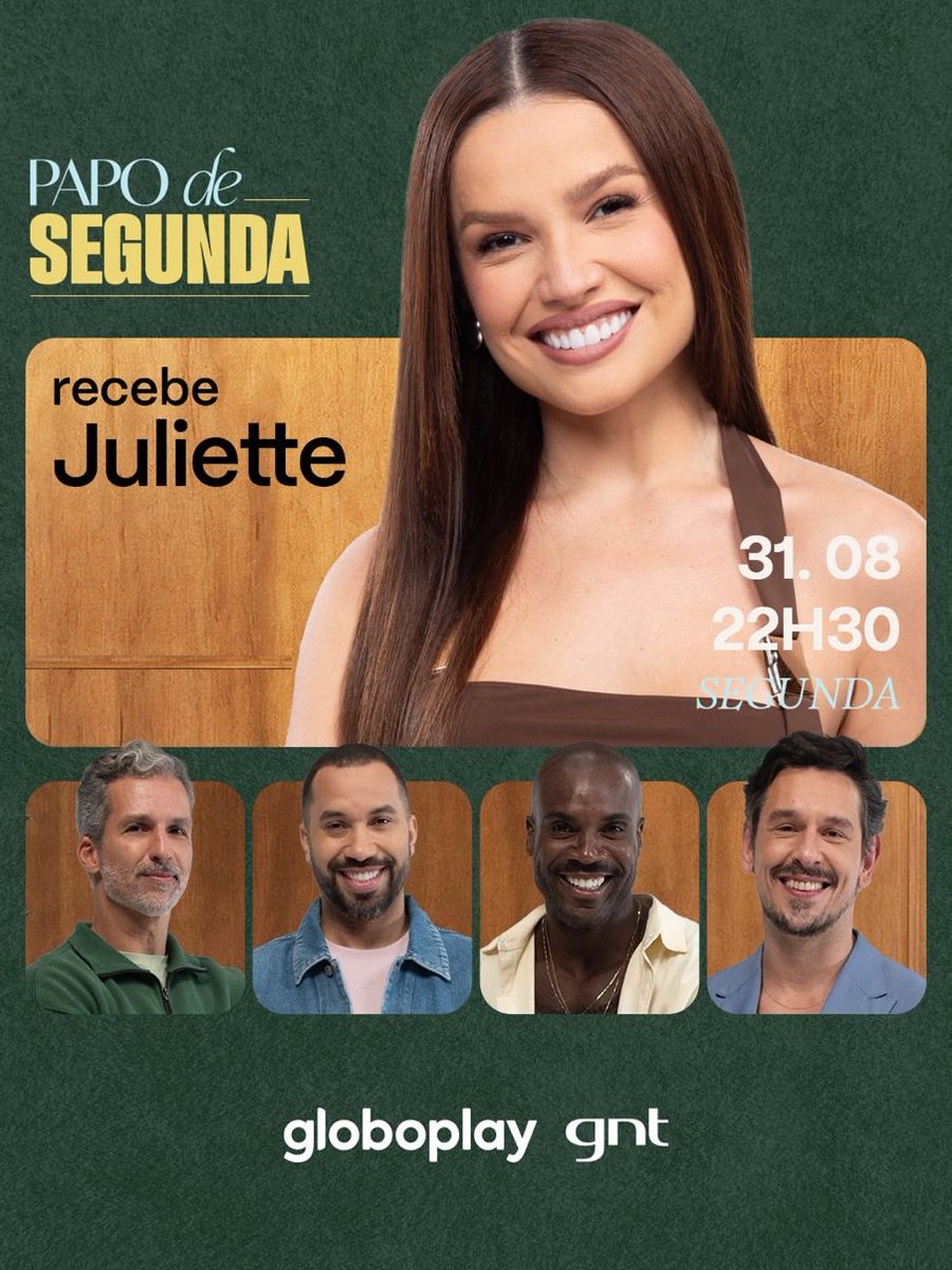 conexJuliette's tweet photo. É HOJE!  Juliette estrará hoje no Papo de Segunda, ás 22h30, no GNT fiquei ligado vai ser bom demais. https://t.co/3eqox6xArf
