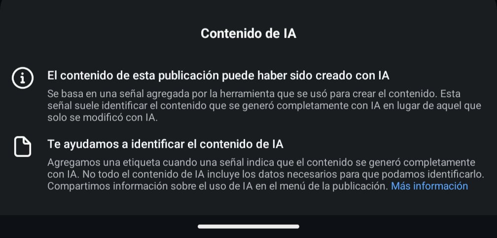 geo_luna's tweet photo. Me encanta la etiqueta de Contenido de IA que le pusieron a Insta 🤣

Hay una morra que sigo, siempre sube fotos de ella, antes eran con filtros, ahora son hechas con IA, y está chido si es para quitar un grano o el fondo, pero ya está bien descarada. https://t.co/svhfkXrM3G