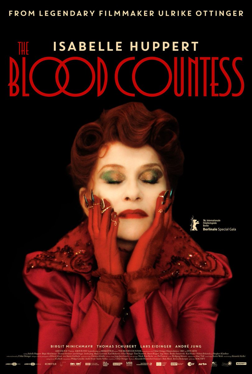 BDisgusting's tweet photo. Isabelle Huppert is the vampiric Elizabeth Báthory in THE BLOOD COUNTESS.

Releasing Spring 2027.

Báthory awakens from a centuries-long slumber and sets out across Vienna with her devoted maid in search of a mysterious book capable of destroying her. https://t.co/63U89EPLFF