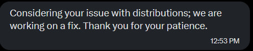 401Kcommunity's tweet photo. We have seen the reports from $401K holders about missing stock reward distributions.

The issue is not on our side. The treasury is intact and all rewards remain safe.

We contacted @TheIndexFi and they confirmed they are aware of the issue and working on a fix. https://t.co/YGfNaHVbAA