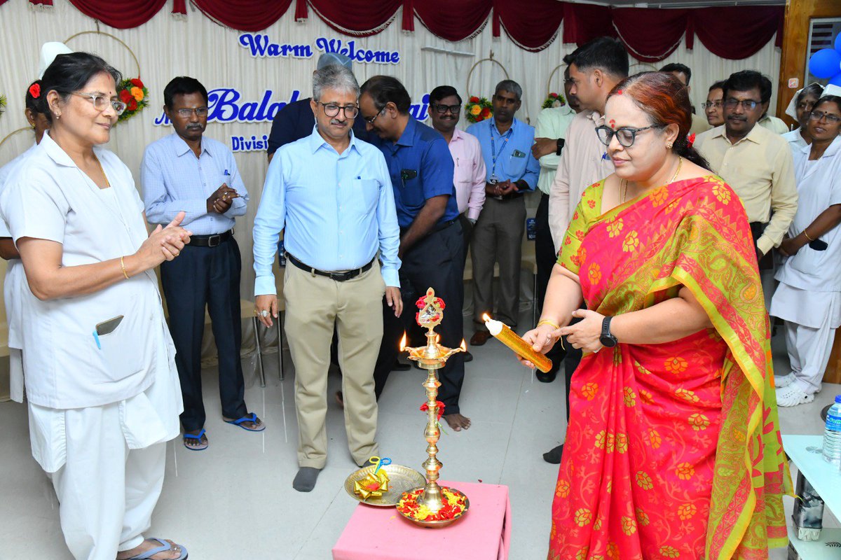 DRMTPJ's tweet photo. Shri Balak Ram Negi, DRM/TPJ inaugurated the Three Digital Anaesthesia Workstations with all accessories and a digital board at the OT complex of Divisional Railway Hospital/GOC today (31.08.2026) in the presence of Dr. Vijayalakshmi CMS/RH/GOC, Shri K.M. Sathiyia Rathan, ADRM/TPJ, Medical Officers, branch officers & staff of Tiruchchirappalli Division (1/2)