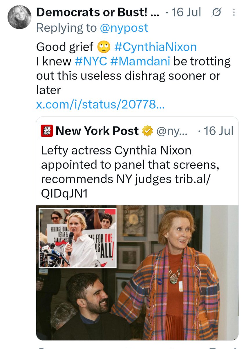SassyDem's tweet photo. @DaGreatCarbonzo @larry_mcwethy What about my OP, bio & timeline posts makes you think #CynthiaNixon is my "pal" illiterate #Maga #moron? At least you have the wherewithal to advertise your cognitive dissonance in your dumb handleππΌππ€‘ @DaGreatCarbonzo cc @larry_mcwethy https://t.co/x8eAMW1BLs