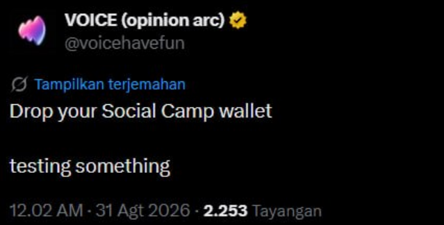 Lorayavhe's tweet photo. Drop you wallet from VOICE, you can check the address on your profile. https://t.co/NZ6GYmSSbX