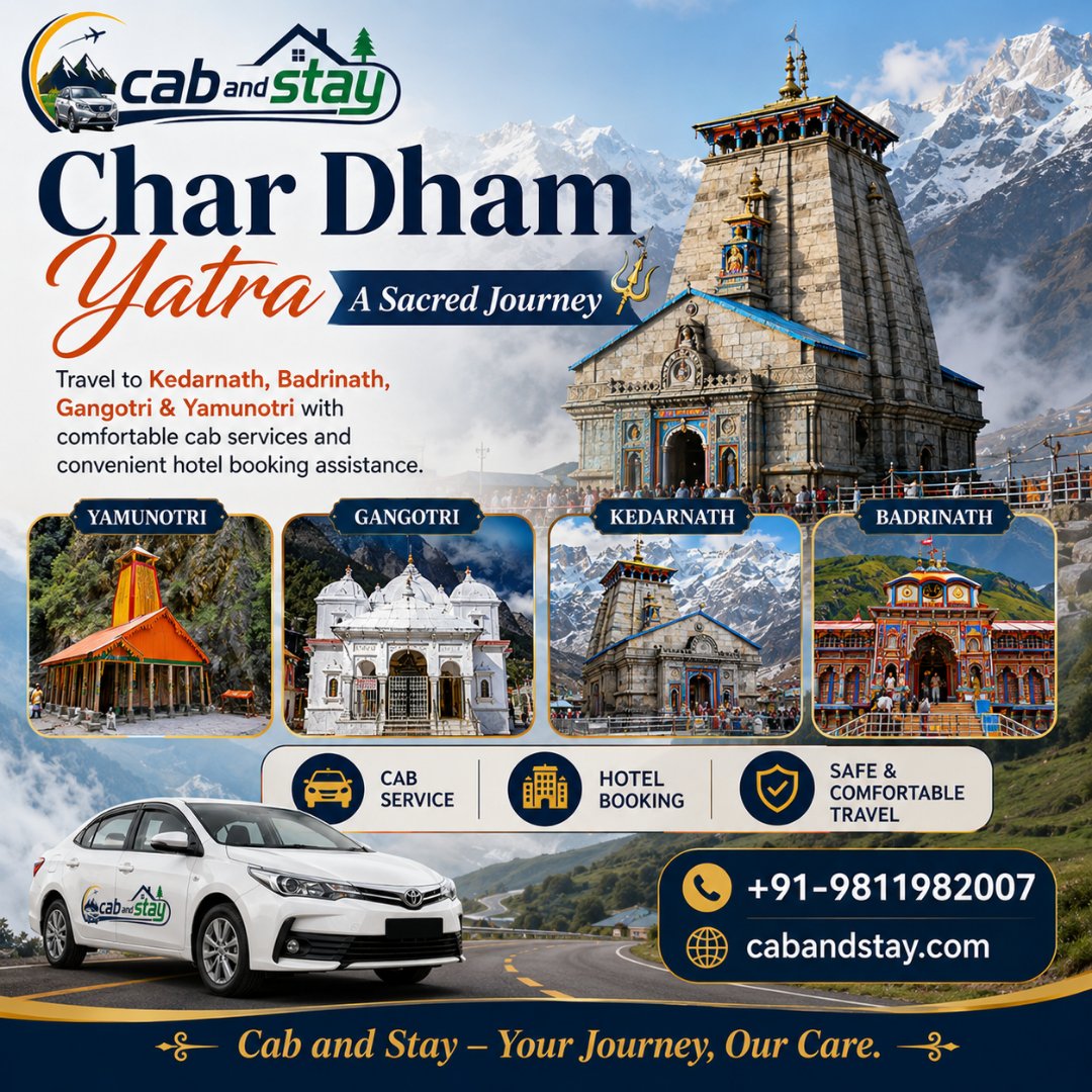 cabandstay's tweet photo. Char Dham Yatra — A Sacred Journey

Travel to Kedarnath, Badrinath, Gangotri &amp; Yamunotri with comfortable cab services and convenient hotel booking assistance.
📞 +91-9811982007
🌐 https://t.co/f7KA9DdzM0

#CharDhamYatra #Kedarnath #Badrinath #Uttarakhand #CabAndStay https://t.co/Zquoe9wJ5L
