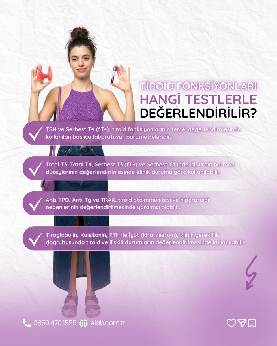 elab_bilgi's tweet photo. #Tiroid bezinin gereğinden az veya fazla çalışması; yorgunluk, kilo değişikliği, çarpıntı ve ısıya duyarlılık gibi farklı belirtilerle kendini gösterebilir. 🩺Sağlıkla ilgili kararlar yetkili sağlık uzmanlarına danışılarak alınmalıdır. Kaynak: https://t.co/FHjWlKvgBg https://t.co/Cj12r8wJhs