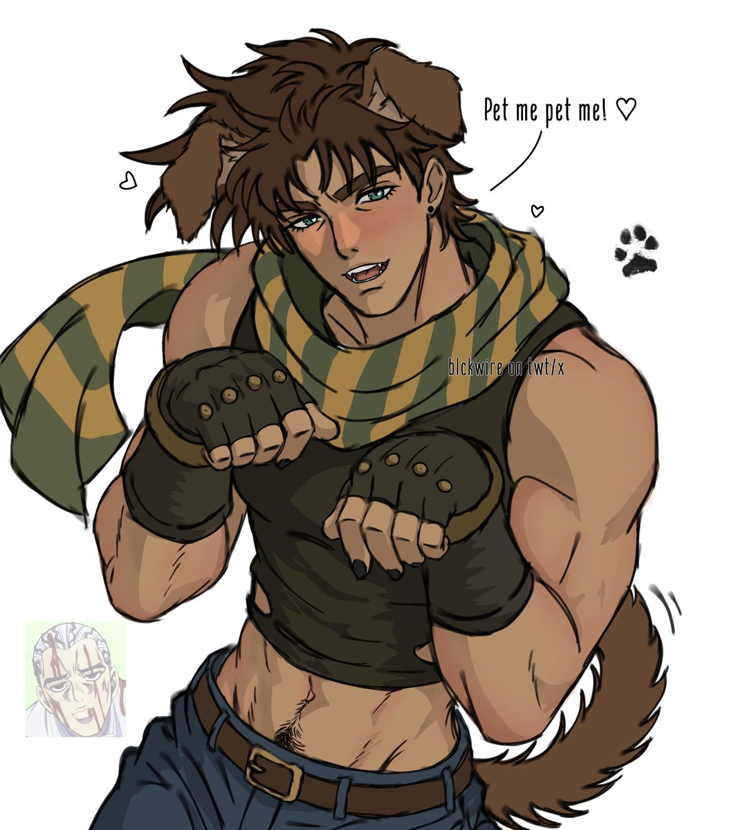 Dear_Daiya's tweet photo. Pet that puppy! 🐾 #josephjoestar https://t.co/ObJex6Xw80