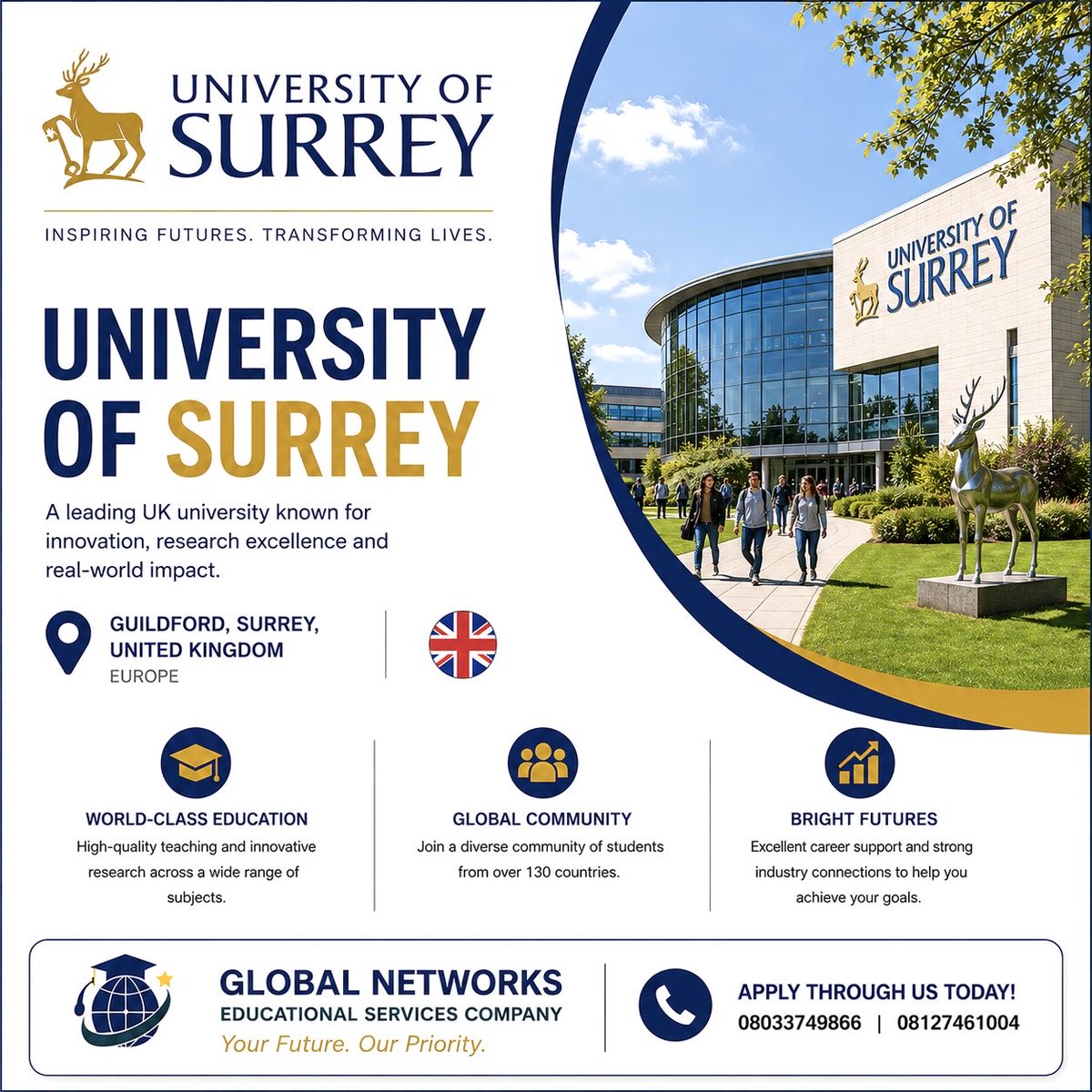 NetworksCompany's tweet photo. Ready to take your education to the next level? University of Surrey offers world-class education, innovative research, and opportunities to prepare you for a successful career.
📍 Guildford, Surrey, United Kingdom

#UniversityOfSurrey #StudyInUK #Guildford #InternationalStudents https://t.co/rkm8jKlsBN