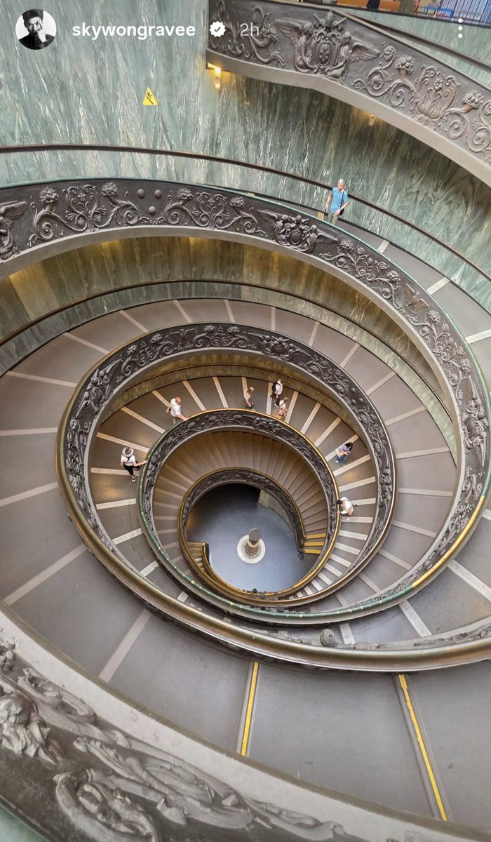 eternalyskys's tweet photo. So Sky visited Vatican Museum today. No wonder, he dressed up so cool and it truly matches the aesthetic with full of art and architectural beauty of the museum. Hope Sky's inner child heals everytime he visit the places that involves his interest. So precious, #skywongravee 🥹🩵 https://t.co/lrwJ80lb8S