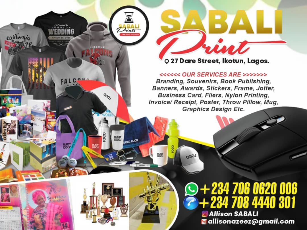 AllisonAzeez1's tweet photo. 🚨 YOUR BRAND DESERVES TO STAND OUT! 🚨

#SabaliPrint #PrintingServices #LagosPrinters #GraphicDesign #Branding #Souvenirs #TshirtPrinting #BannerPrinting #BusinessCards #NylonPrinting #QualityPrinting #LagosBusiness #Ikotun #BrandYourBusiness https://t.co/URrCGU6s1y