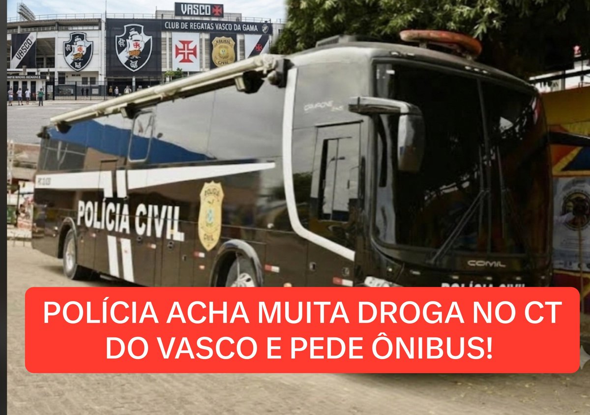 ONOSSOVASCO1's tweet photo. POLÍCIA ACHA MUITA DROGA NO CT DO VASCO E PEDE ÔNIBUS! 

Polícia civil foi fazer operação no CT do Vasco por causa do dvd e achou um monte de drogas  tchê tchê, Marino, Felipe maestro, Daniel Félix e etc .. https://t.co/SNmc2w9KB0