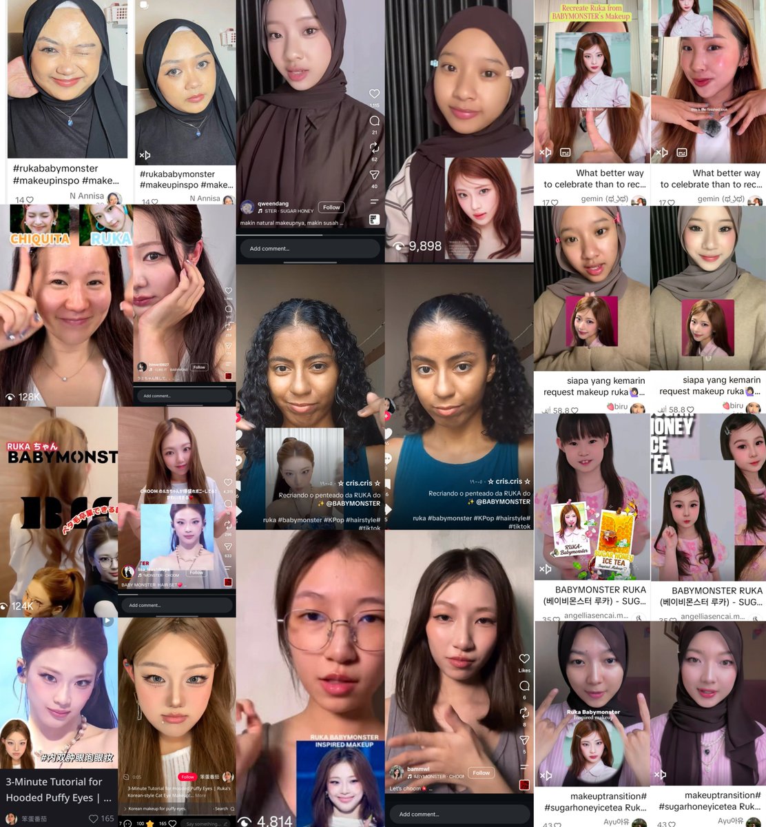 RukaCharts7's tweet photo. The RUKA EFFECT: Choom Style Trend 🔥. 

Ruka of BABYMONSTER inspires a viral makeup trend that gained widespread popularity, with fans emulating her signature style from the 'Choom' album.
#RUKA #BABYMONSTER https://t.co/bkw54qa70B