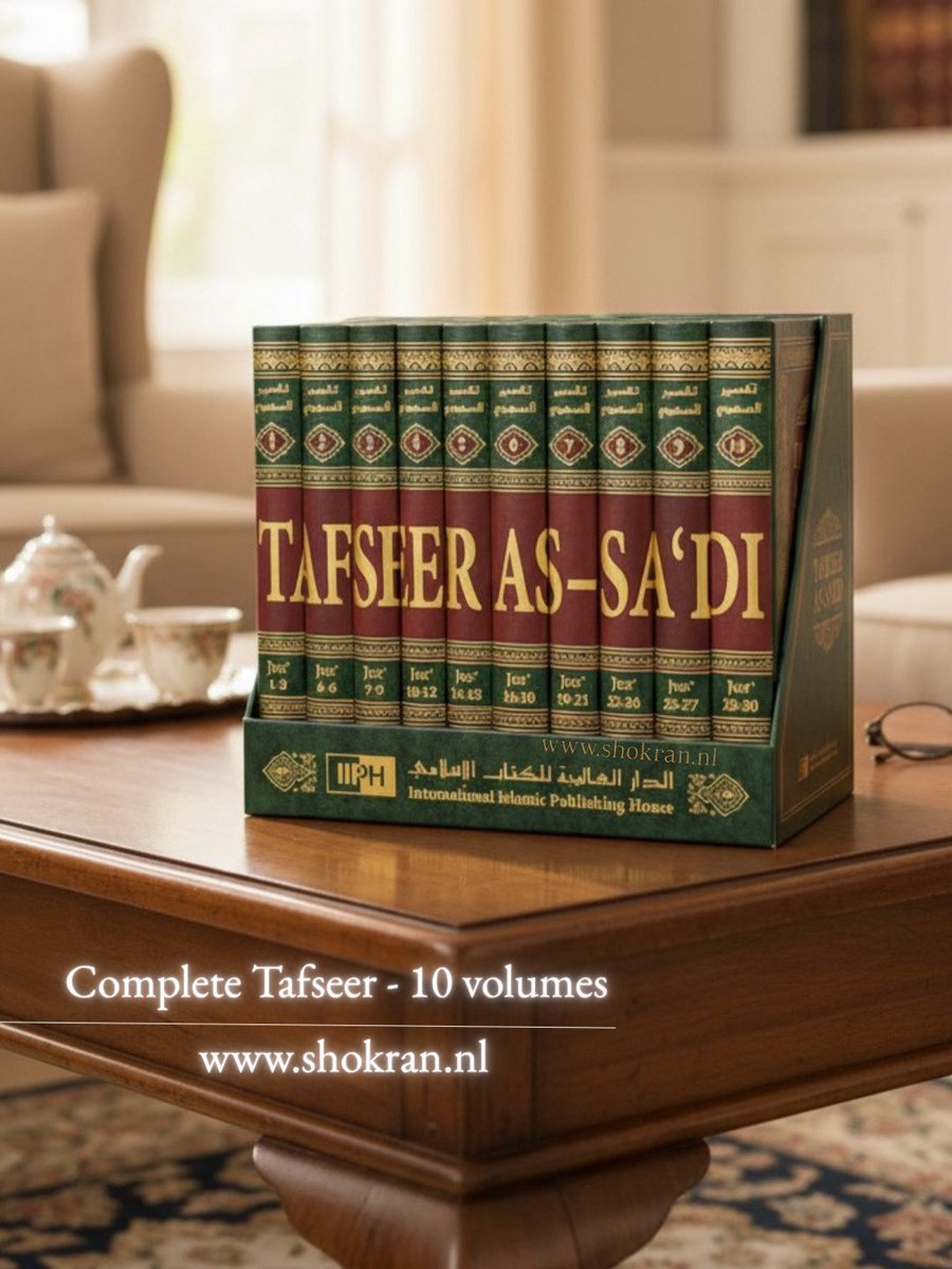 ShokranNL's tweet photo. The Tafseer of Imaam As-Sa’di is a straightforward, easy to read, easy to understand explanation of the meaning of Quranic verses and statements. In addition to the simplicity of the authors writing, it is also articulate and eloquent. 

https://t.co/rWuZahHd3q https://t.co/8WYk7kNbzZ