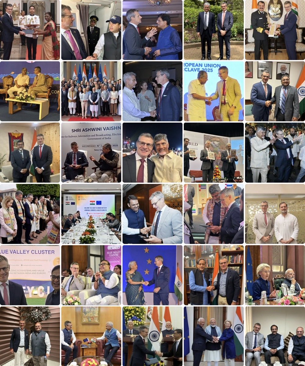 EUAmbIndia's tweet photo. A final thread 🧵 on the three years of my tenure as @EUAmbIndia 👇

Three years, which have been filled with enriching &amp; memorable meetings with 🇮🇳 officials &amp; historical 🇪🇺🇮🇳 events… 
1/6 https://t.co/inopi9qSde