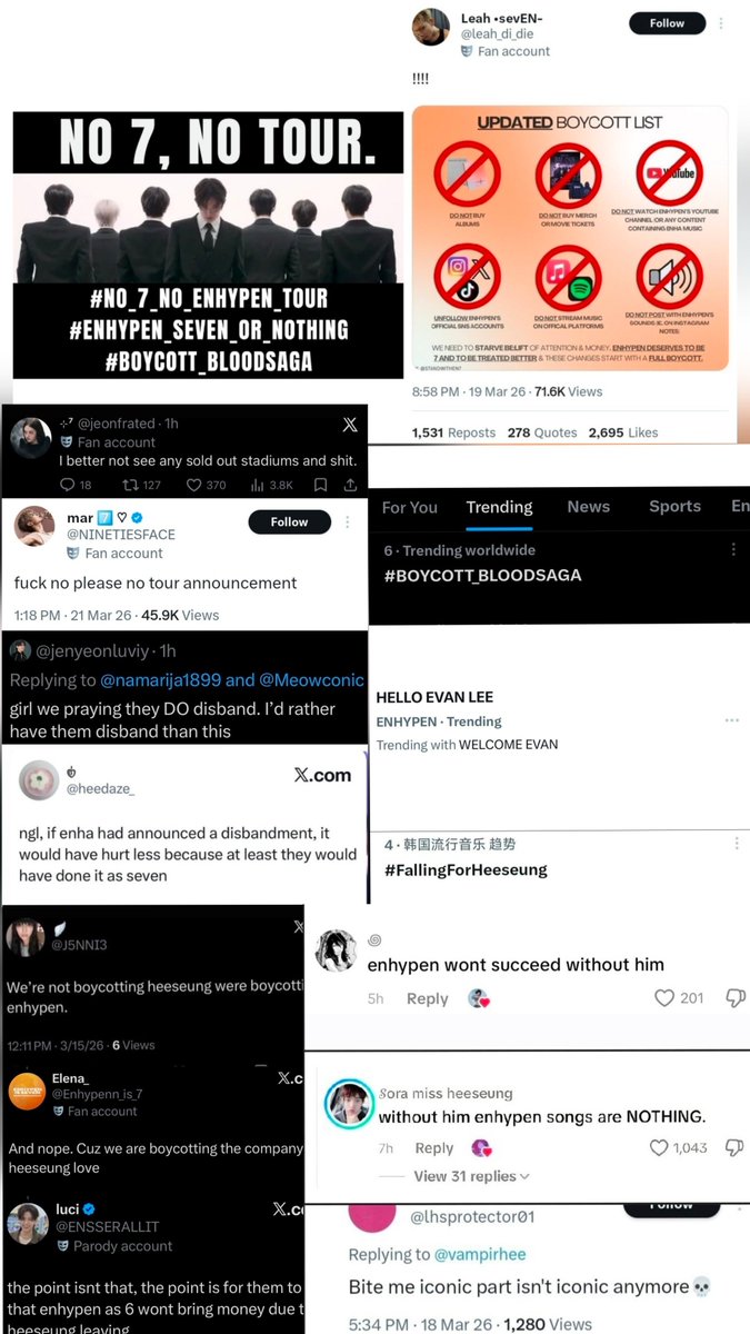 _notbuyingit's tweet photo. "OT7 love all the members" my ass OT7s r the biggest hypocrites.They claim to love all the mmbs but clearly only care about #him.They did nothing but sabotage ENHA,stayed silent while #evaneers dragged the others,yet are always first in line to defend #him. Disgusting hypocrisy🫩 https://t.co/5vqeazgf0Y