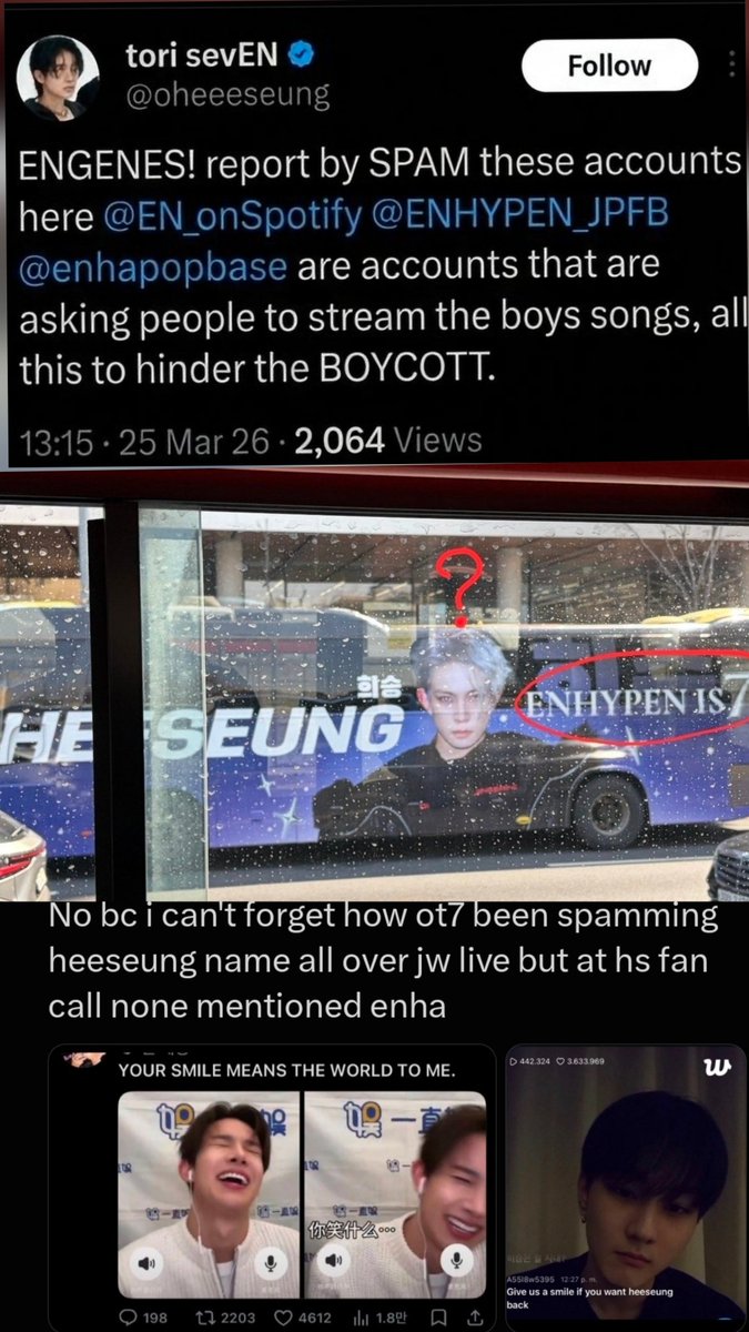 _notbuyingit's tweet photo. "OT7 love all the members" my ass OT7s r the biggest hypocrites.They claim to love all the mmbs but clearly only care about #him.They did nothing but sabotage ENHA,stayed silent while #evaneers dragged the others,yet are always first in line to defend #him. Disgusting hypocrisy🫩 https://t.co/5vqeazgf0Y