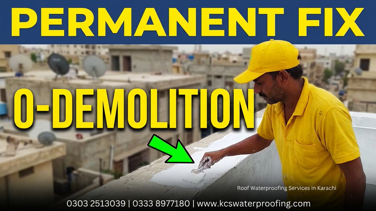 KarachiChemical's tweet photo. Zero-Demolition Roof Waterproofing &amp; Leak Repair in Karachi! 🏠💧✨

Say goodbye to ceiling seepage, roof leaks, and summer heat damage! At Karachi Chemical Services (KCS), we fix your roof and water tanks without breaking a single tile or structure. https://t.co/lmB4Z2xkoZ
