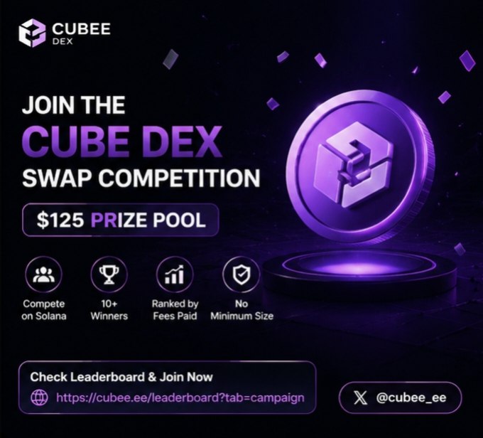 Rohit2368's tweet photo. 🔥 Ready for some on-chain competition? @cubee_ee is hosting the Cube DEX Swap Competition with a $125 prize pool up for grabs. Discover the leaderboard, follow the competition, and see how the action unfolds on Solana! 🌐

https://t.co/GXHfm4X0AX https://t.co/hFMVR3S80H