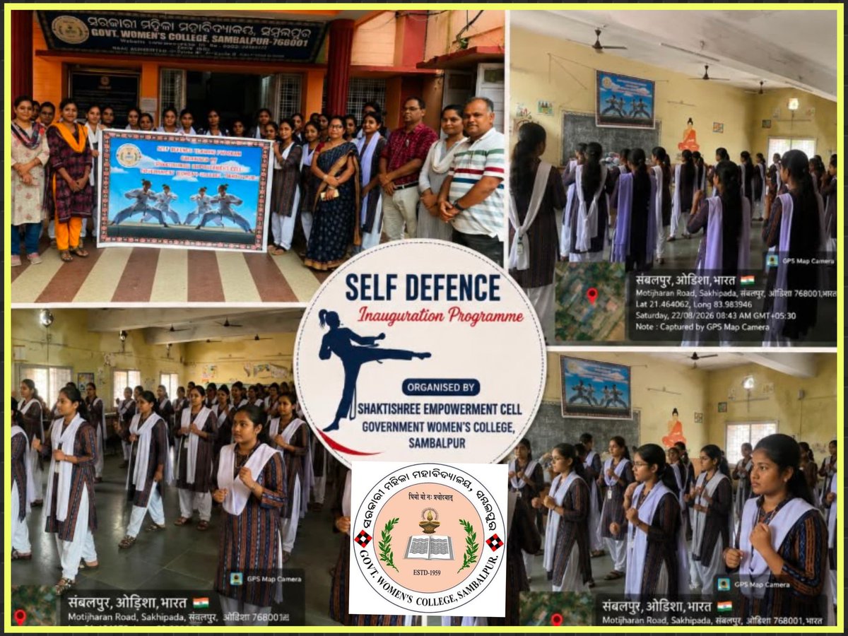 gwcsbp's tweet photo. A Self-Defence Training Programme was inaugurated by the Shaktishree Empowerment Cell, Government Women’s College, Sambalpur, on 22 August 2026, with the aim of equipping participants with essential skills and techniques for self-protection in challenging situations.
@DHE_Odisha https://t.co/DVUsavrzNv