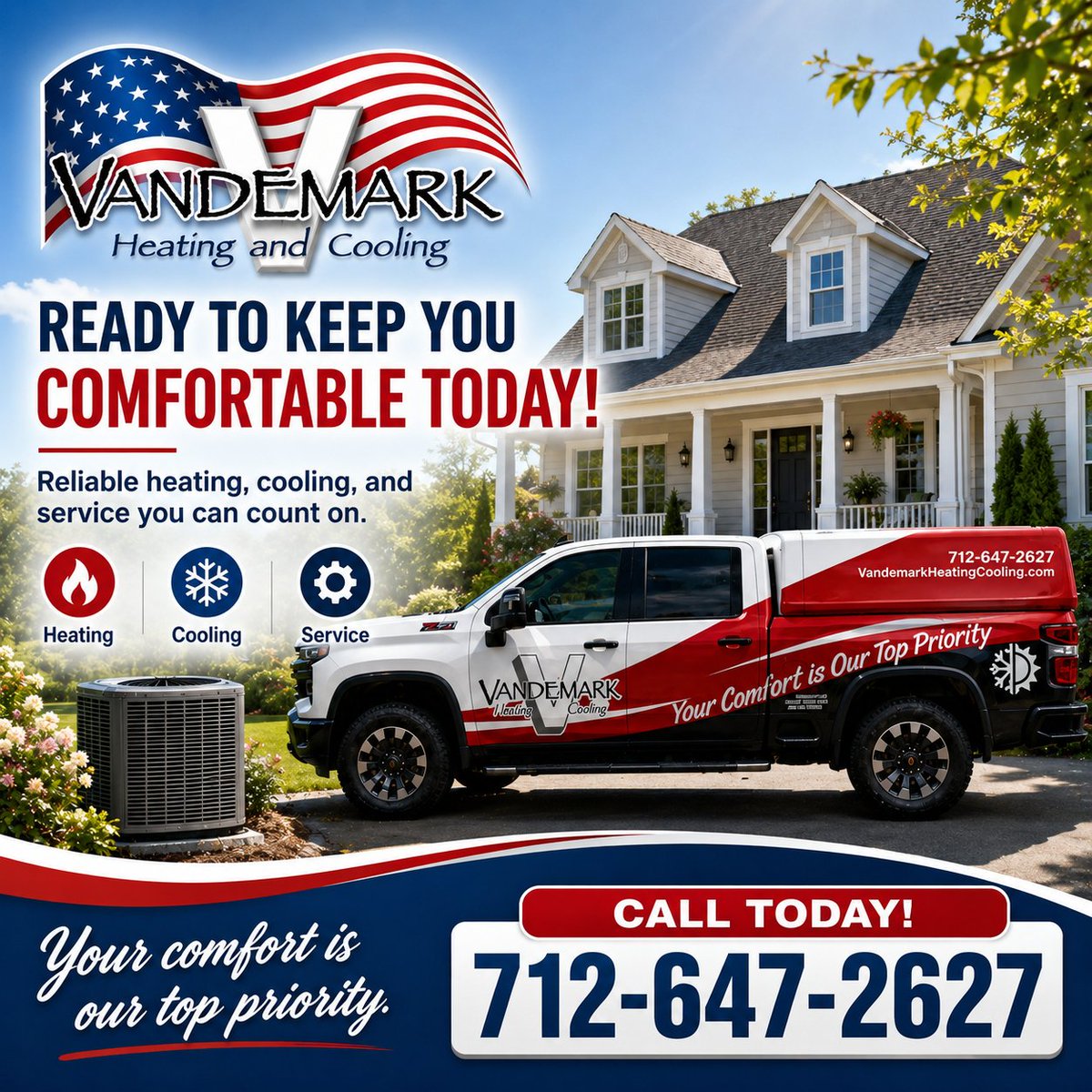 VandemarkHVAC's tweet photo. “When comfort matters, make Vandemark your first call.” https://t.co/b06JpOLqk3