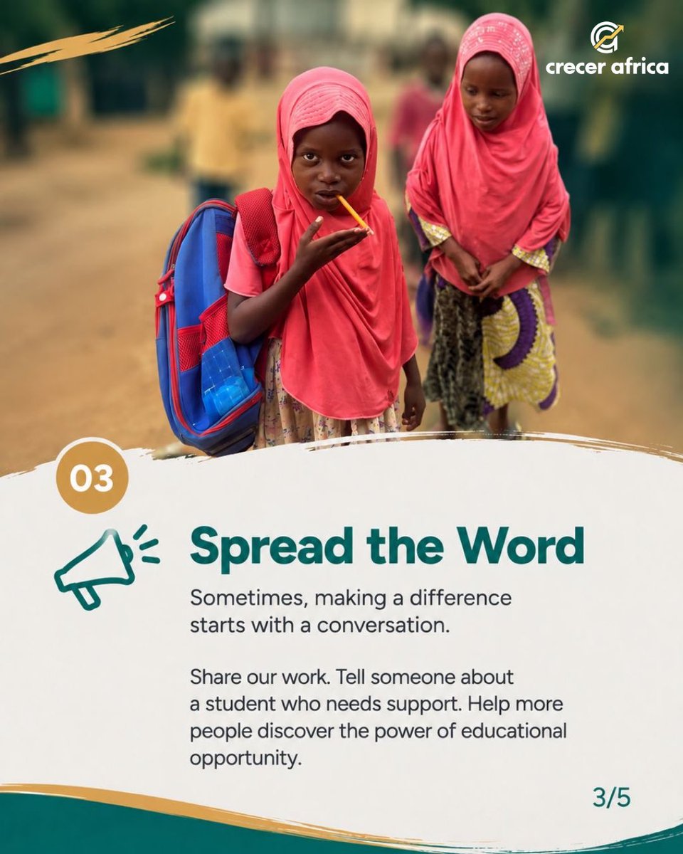 thecrecerafrica's tweet photo. Creating educational opportunities requires collective effort. Your support, awareness, and commitment can help talented students continue their journey. Click the link in bio to Sponsor and support #crecerafrica #supporteducation #scholarshipopportunity #education #sponsor https://t.co/6rpc7mvjFy