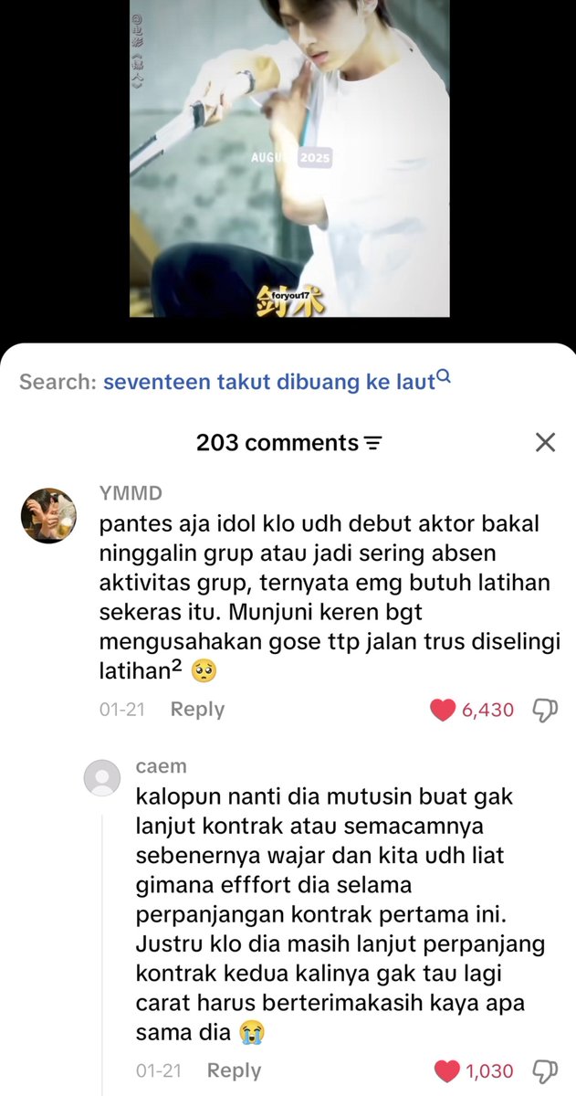 GrayGatoAdv's tweet photo. Scrolling tiktok dan nemu komen ini.
Mau nangis jujur.
Mau nangis banget baca komennya.
Kudu banyak terima kasih ke Junnie.

Tapi begitu liat search bar, kenapa begitu siiih. Siapa yang mau buang svt ke laut sih? 🤣🤣😭 https://t.co/jchWpfDCiv