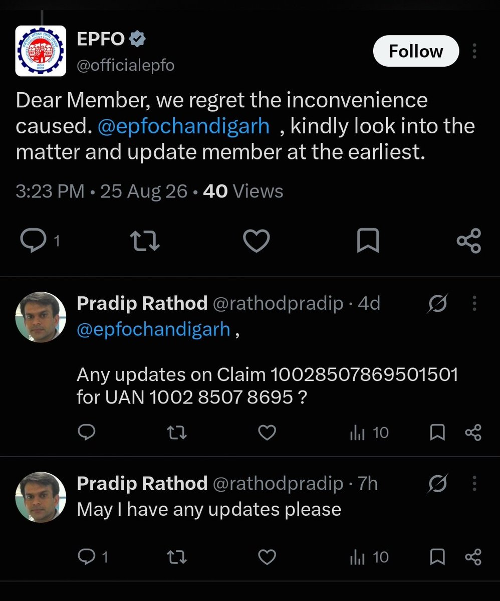 rathodpradip's tweet photo. @epfochandigarh @officialepfo https://t.co/BPEZA6O0rs