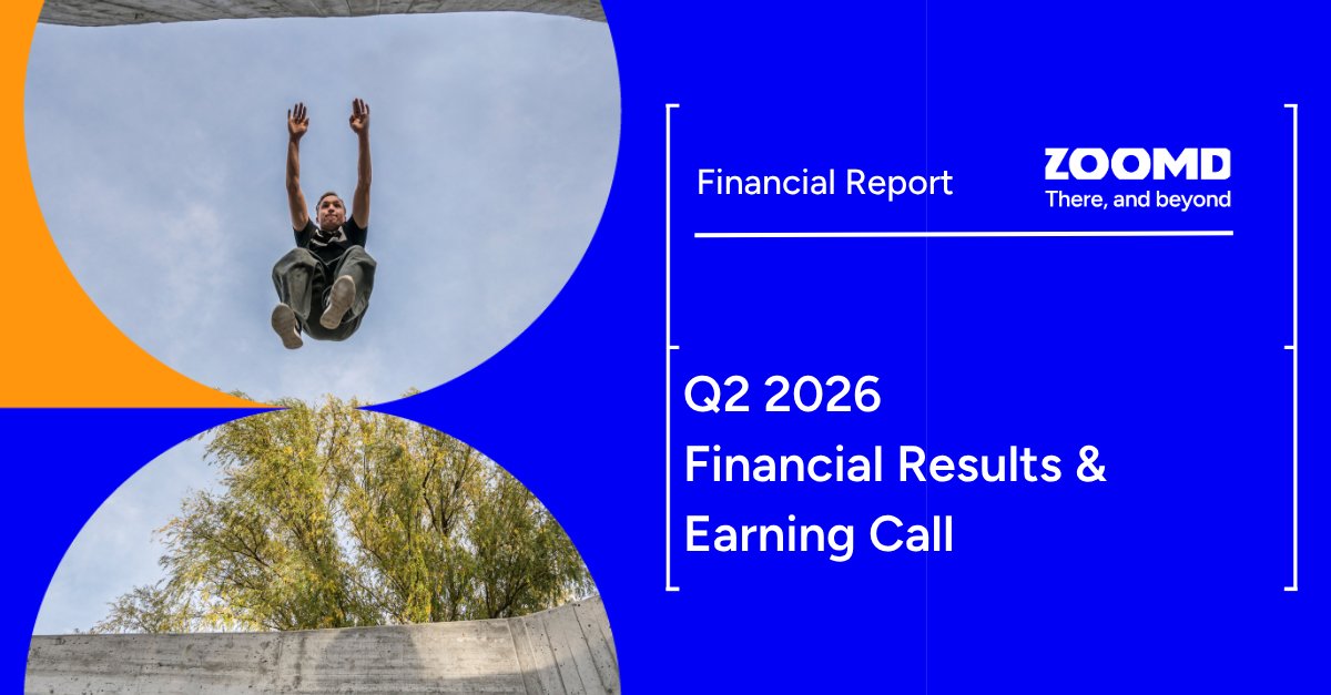 ZoomdTech's tweet photo. Zoomd's Q2.26 financial results are out. Revenue grew by over 10% compared with Q1, and EBITDA improved by approximately $1M over the same period. Chairman @amit_bohensky is on the earnings call shortly. Full release and call link: https://t.co/WYskvoFEHd
$ZOMD $ZMDTF https://t.co/aakCDe4oS6