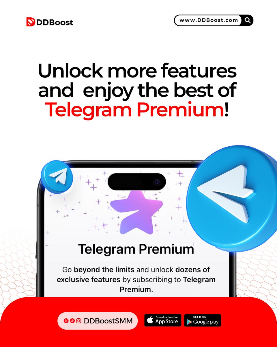 DDBoostSMM's tweet photo. Telegram Premium Subscription ๐
Telegram Premium gives you more than the basics.
Enjoy more flexibility, and take your Telegram experience to the next level.
Visit https://t.co/kIpXmPtaHU or download app on PlayStore or AppStore โ
#ddboost #telegram #telegrampremium #digitalservices