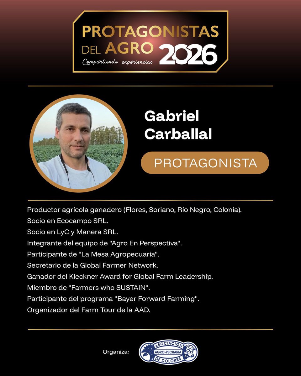 aad_dolores's tweet photo. Compartimos los perfiles de los tres Protagonistas del Agro para la edición octubre👇

Nos reencontramos el jueves 1° a las 11:30 h para contar más  historias. https://t.co/HdjbzDW5nN