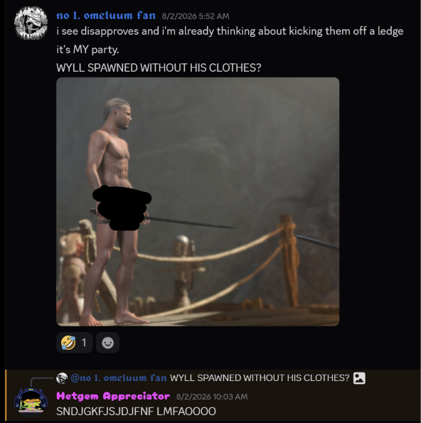 SETTISFACTORY's tweet photo. back when i first started playing bg3, i went to recruit wyll, and the cutscene just stripped him naked. it left an impression on me. https://t.co/QvGO3s0qK7