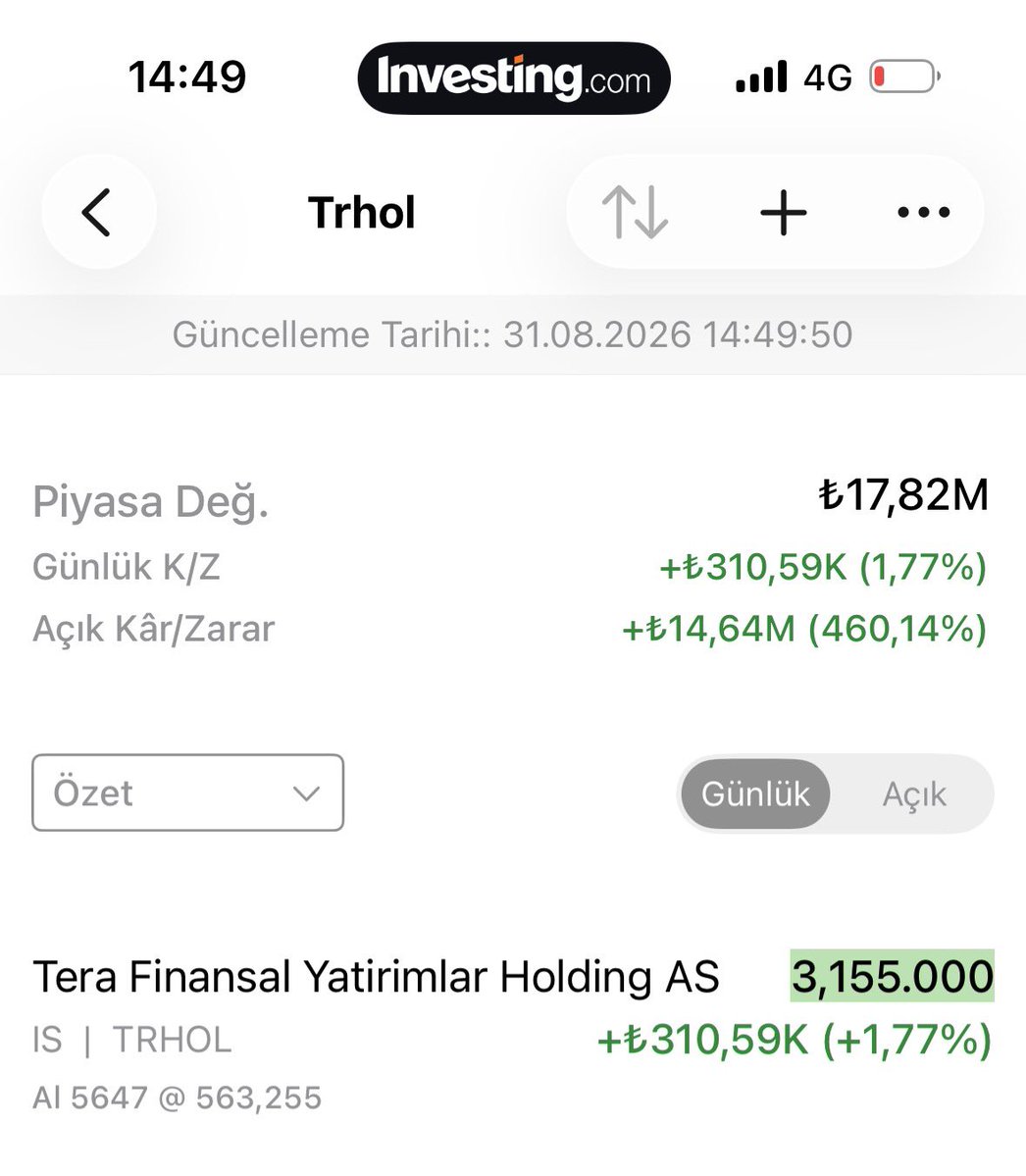 MutlulukForever's tweet photo. Ben çok güzel para kazandım. #trhol bugün çıktım. Kalanlara bol kazançlar. https://t.co/qvTCMtO0bN