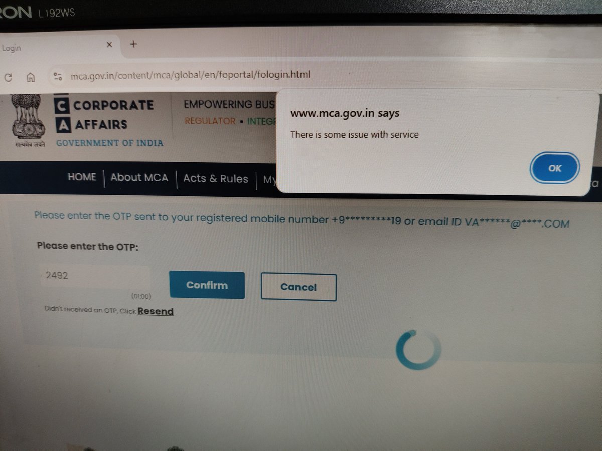 sav0719's tweet photo. @MCA21India @nsitharamanoffc @nsitharaman My bad luck. Since 4.15 was trying to login. Finally could reach to otp generation.. but after that some issue with service. But @HelpdeskMCA21V3 not your problem at all. #CCFS-2026 #EXTEND_CCFS_2026 https://t.co/JgUF68jJbP