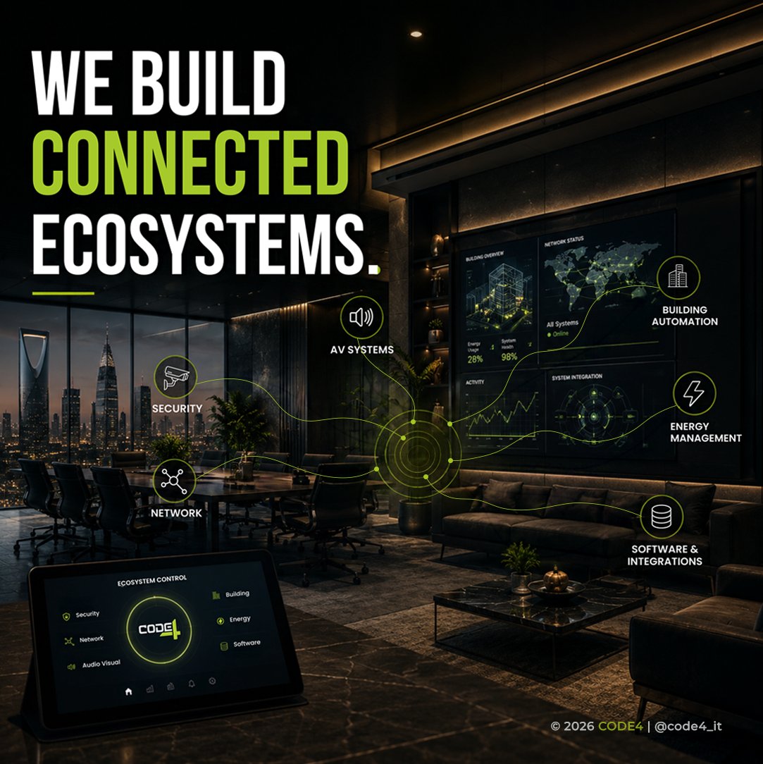 code4_it's tweet photo. Technology creates real value when systems work together—not in isolation.

At CODE4, we connect technology within one ecosystem designed to deliver clearer visibility, simpler management, and greater efficiency.

Built to work, communicate, and evolve.
#CODE4 #SystemsIntegration https://t.co/Q5lt540L0p