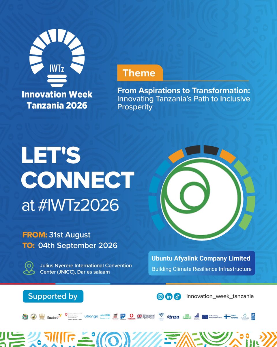 Ubuntu_Afyalink's tweet photo. Power cuts? High bills? Yeah… healthcare businesses have enough problems already.⚡

We're exhibiting at #IWTz2026 at JNICC.

Come see how #AfyaSolar is helping healthcare businesses improve energy efficiency.

Come say hi at our booth. 
📍 JNICC, Dar
📅 31 Aug–4 Sept https://t.co/EcepVUR1ZW