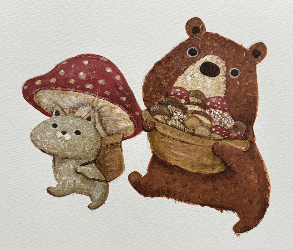henamoko's tweet photo. キノコ
#イラスト #art #illustration #クマ #ねこ https://t.co/Um02xnLGBp