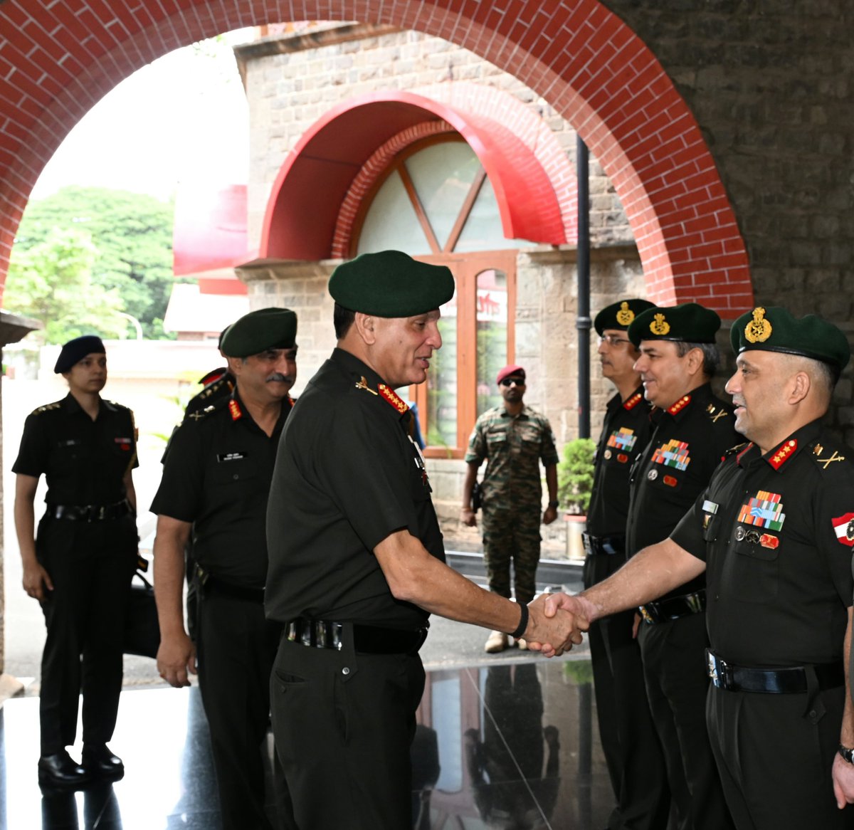 adgpi's tweet photo. #GeneralDhirajSeth, #COAS, visited Headquarters @IaSouthern to review the Command's operational preparedness and ongoing capability enhancement initiatives. He was briefed by Lieutenant General Rajesh Pushkar, GOC in C, #SouthernCommand, on the prevailing operational environment, readiness posture, training initiatives and measures undertaken to further enhance combat effectiveness.

The #COAS emphasised the need for sustained operational readiness, adaptability, technology absorption and continuous refinement of Techniques, Tactics and Procedures (TTPs) in keeping with the evolving character of warfare. He further underscored the importance of realistic training, greater jointness and indigenous capability development to build an agile, technologically empowered and future-ready Indian Army.

Commending all ranks for their professionalism and dedication, #COAS exhorted them to remain mission-focused while maintaining the Command's operational edge.

#YearofNetworkingAndDataCentricity 
#DecadeofTransformation 
@DefenceMinIndia
@SpokespersonMoD