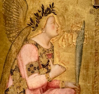 Makel_art's tweet photo. Un Archange auto-stoppeur ? Dans l’Annonciation de Lorenzetti, Gabriel lève le pouce vers la Vierge pour lui demander la charité. Un geste sans équivalent dans la peinture. https://t.co/KCxkyji8LS