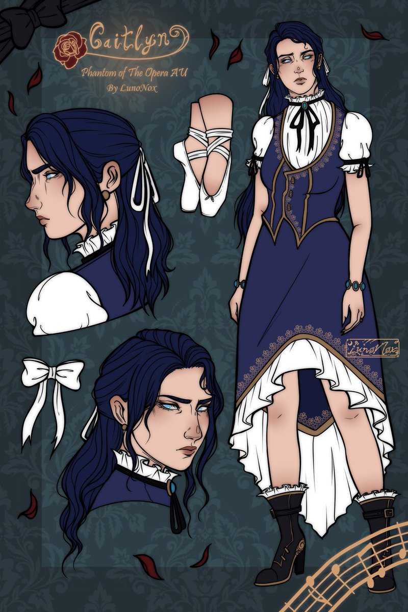 LunoNoxArts's tweet photo. Caitlyn as Meg for my Phantom AU 💙🩰 This is her casual fit. #arcane #caitlynkiramman #phantomoftheopera #leagueoflegends #art https://t.co/QK5nDfW0tz