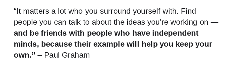 StartupWisdom_'s tweet photo. .@paulg on what you should value in friends: https://t.co/gdIbaIHqvI